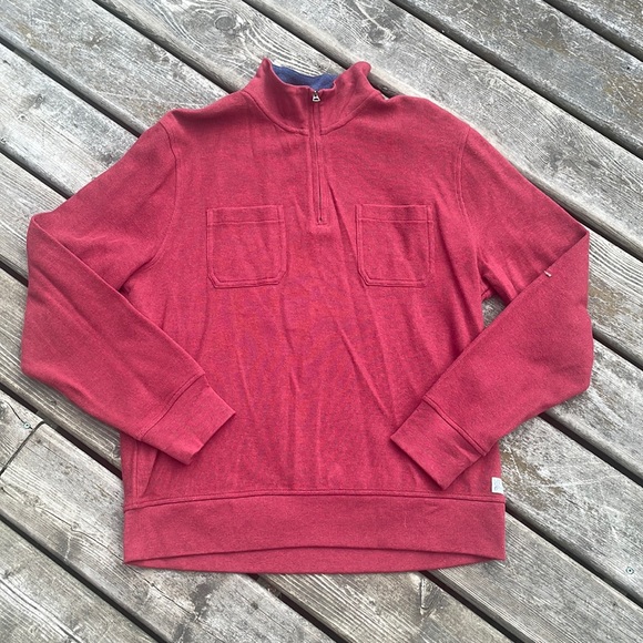 Lucky Brand Mens Long Sleeve French Rib Half Zip Mock Neck Pullover Sweatshirt - Picture 2 of 9